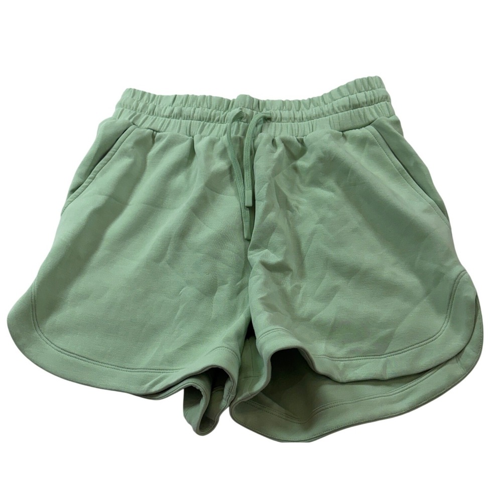 Varley DoubleSoft Olie High Rise Green High Rise Dolphin Hem Sweat Shorts S
